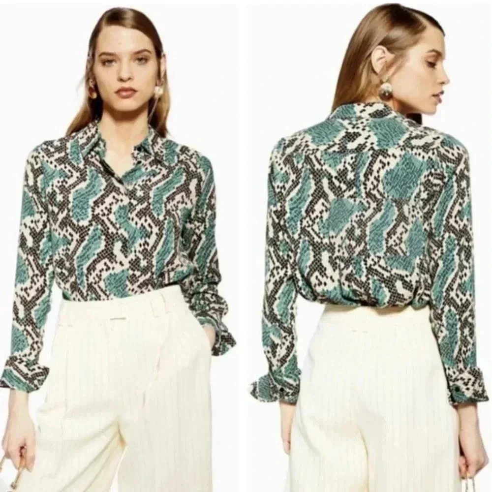 TOPSHOP snake print blouse
